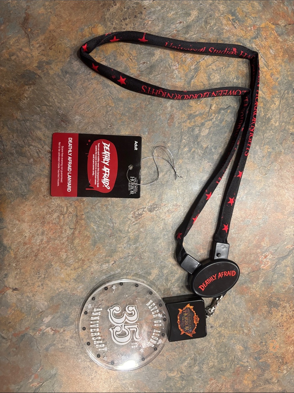 Deathly Afraid lanyard for Halloween Horror Nights at Universal Studios